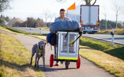 Mikhael Bellanza auf dem Weg nach Teterow