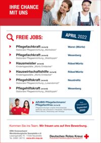 Freie Jobs Pflege DRK Mecklenburgische Seenplatte