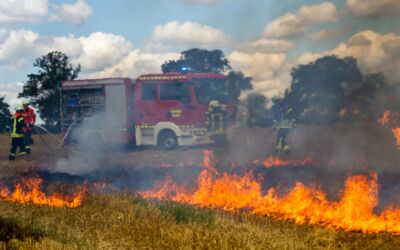 Erntebrand Feuerwehreinsatz Groß Gievitz